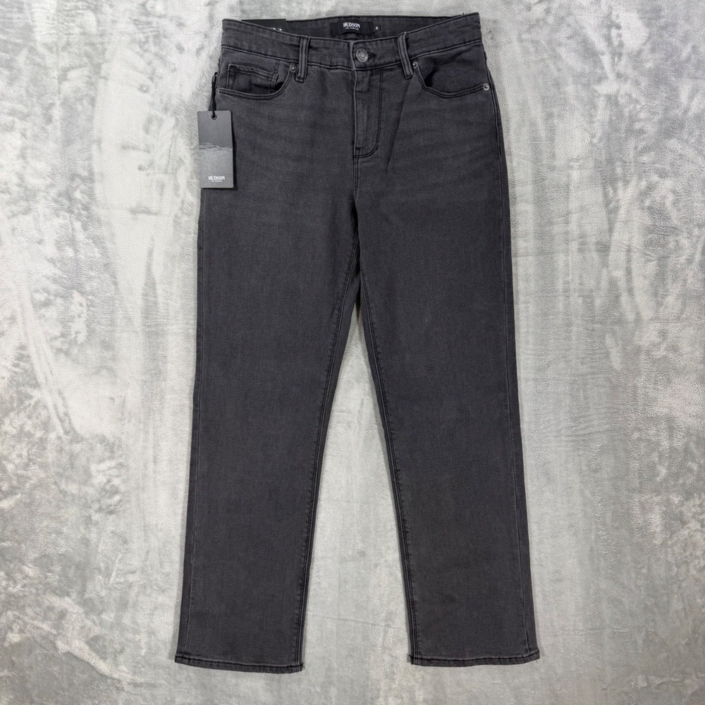 New Hudson Straight Leg Jeans Women's Size 6 Charcoal Gray Black Denim Pants